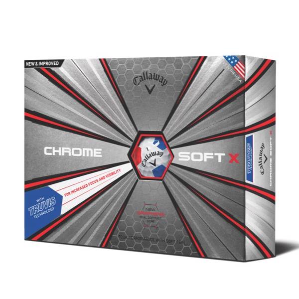 Callaway 2018 Chrome Soft X Golf Balls with Truvis 